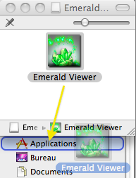 Glissez Emerald dans le dossier de votre choix.