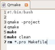 Qmake - Gedit