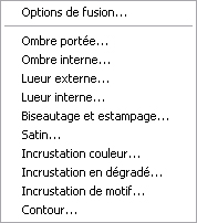 Options de fusion - Liste