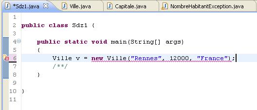 Exception non gérée