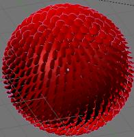 icosphere avec dupliverts et écailles mal orientées