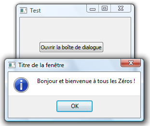 Boîte de dialogue information