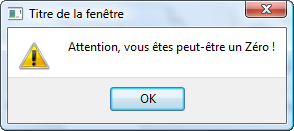 Boîte de dialogue attention