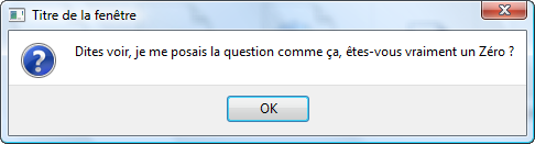 Boîte de dialogue question