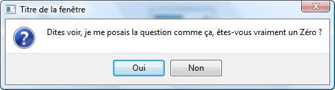 Boîte de dialogue question en français