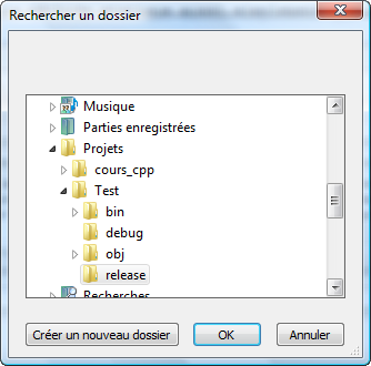 Sélectionner un dossier