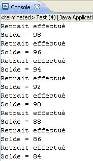Premier test de retrait d'argent