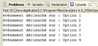 Interaction avec la JComboBox