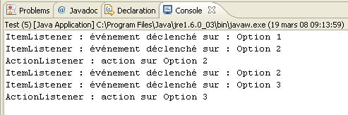 ActionListener et JComboBox