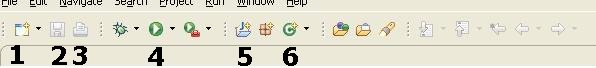 La barre d'outils d'Eclipse