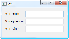 Raccourcis dans un form layout