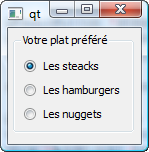 Plusieurs boutons radio