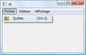 Une icône dans un menu