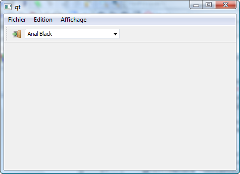 Un widget dans une barre d'outils