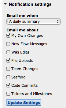 Notification settings