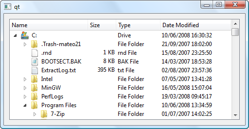 Vue du disque en arbre