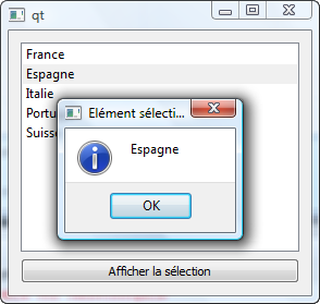 Elément sélectionné