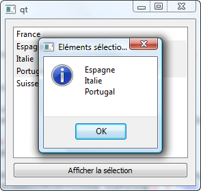 Sélection multiple et affichage