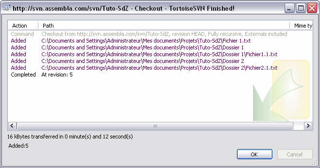 Checkout information
