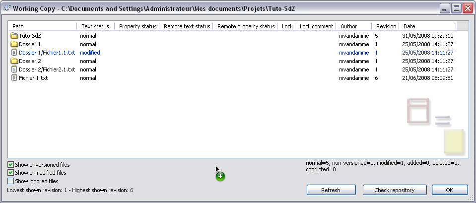 Check for modifications