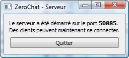 Fenêtre du serveur
