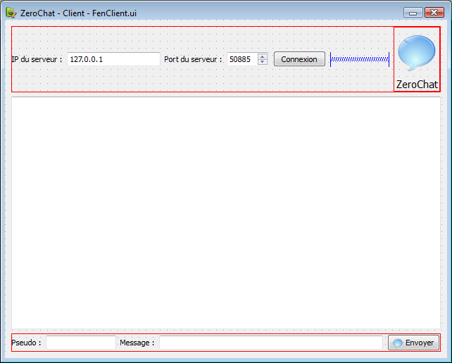 Fenêtre du client sous Qt Designer