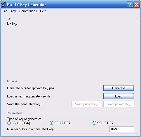 Puttygen permet de générer une paire de clés