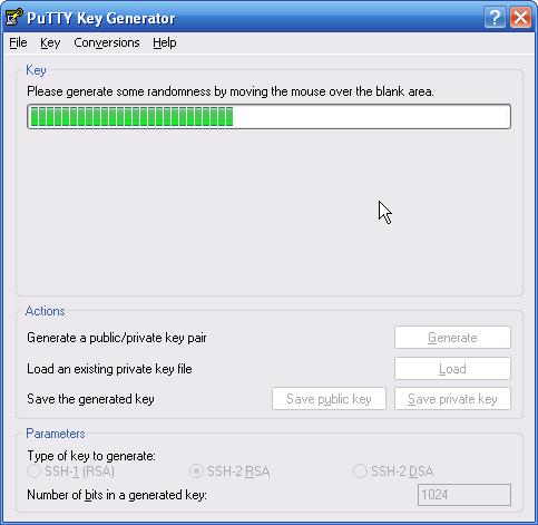 Génération des clés grâce aux mouvements de la souris