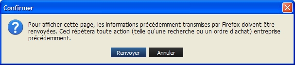 Message d'avertissement POST