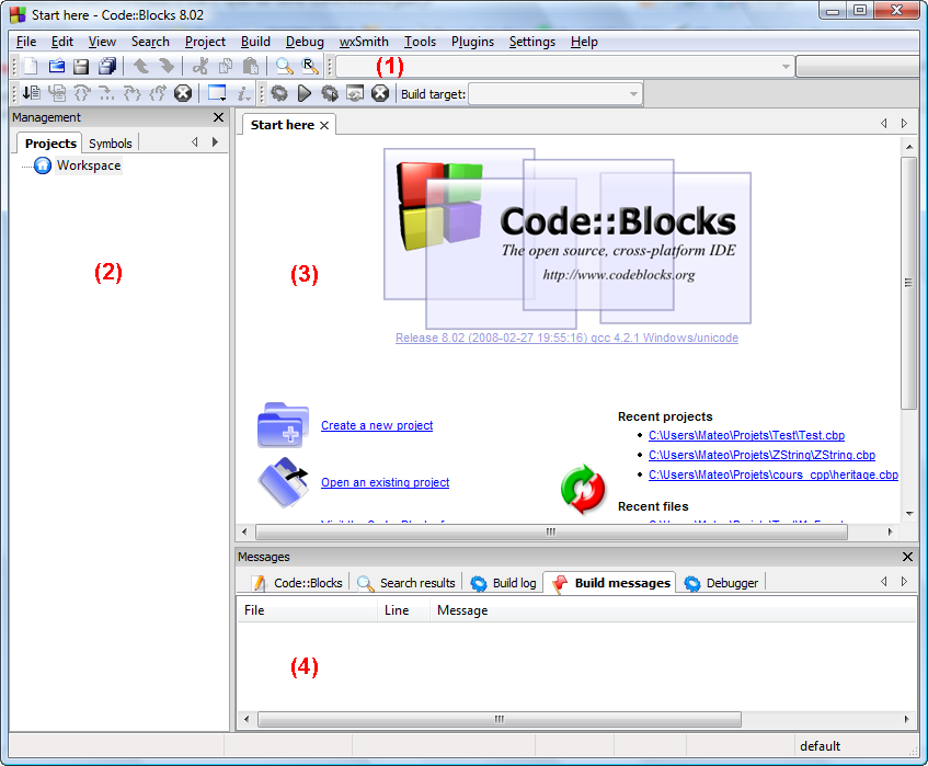 Les principaux boutons de la barre d'outils
