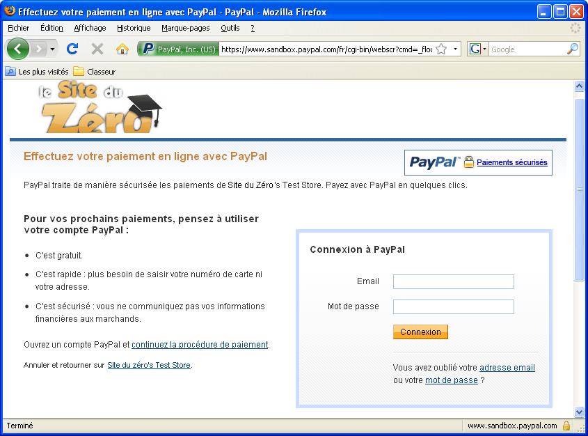 Paiement PayPal