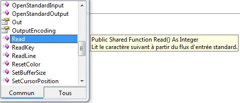 La liste déroulante