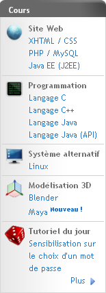 liste des tutoriels 'officiels'