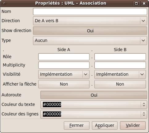 Paramétrer l'association