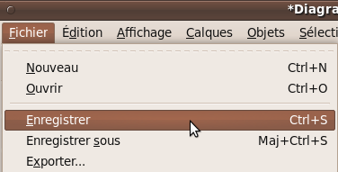 Enregistrer le diagramme par le menu