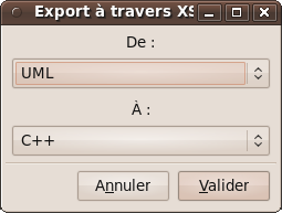 Déterminer le langage dans lequel sera exporté le diagramme