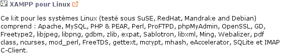 Téléchargement de XAMPP pour Linux
