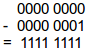 Soustraction de 1 par 0