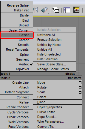 Bezier de la sélection