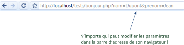 On peut facilement modifier les paramètres dans le navigateur