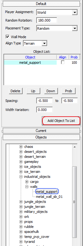 Le panneau de spline object