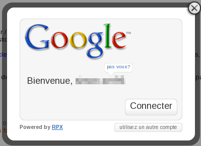 Fenêtre de connexion lorsque vous êtes déjà logué