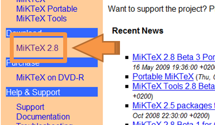 Lien de téléchargement de MikTeX
