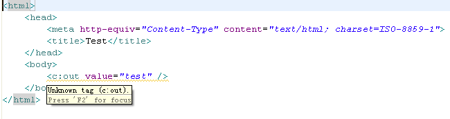 Warning Eclipse : balise inconnue !