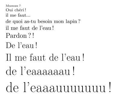 Les tailles de texte