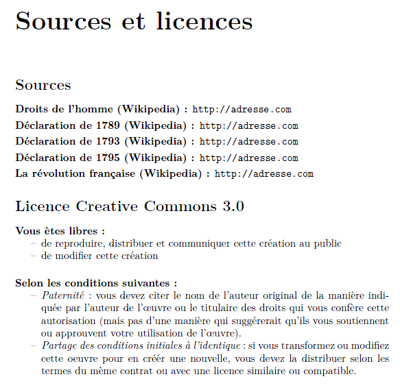 Mise en forme attendue