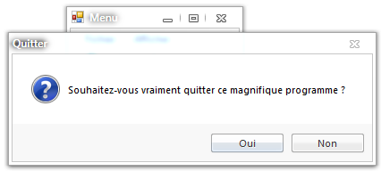 Le programme demande confirmation avant de se fermer