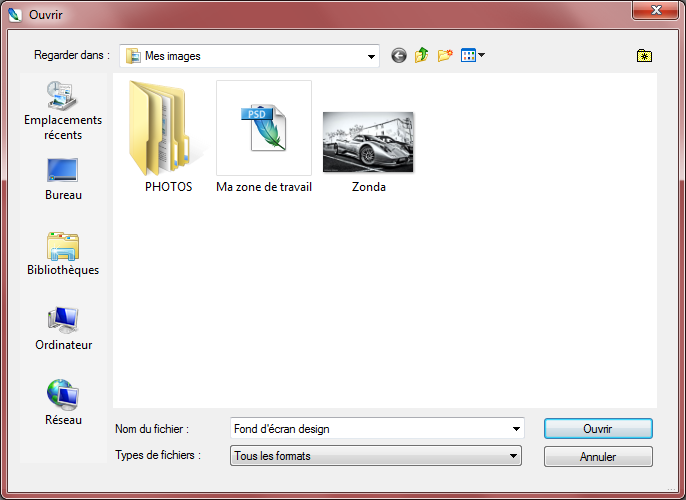 Ouvrir un document - Fenêtre