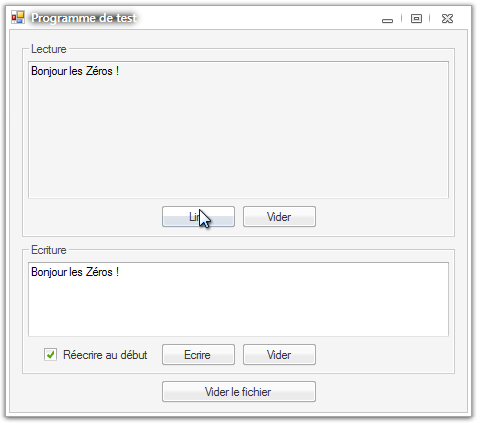 Une demande de lecture, le fichier n'a pas changé, son contenu est toujours le même