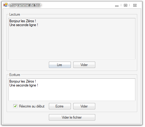L'écriture d'une seconde ligne